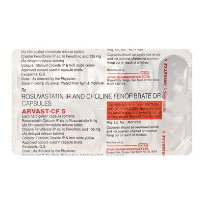 Arvast CF 5mg Capsule 10'S - High Cholesterol-Dys