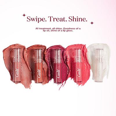 Gush Beauty Glaze Lip Oil Gloss High Shine and Hydrating Brown Gloss - Honey Drip 2.8 ml - Lip Glosses