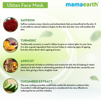Mamaearth Face Mask Cream - Ubtan 100 ml - Masks & Peels