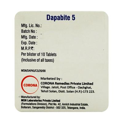 DAPABITE 5 Tablet 10's - Diabetes-Ant