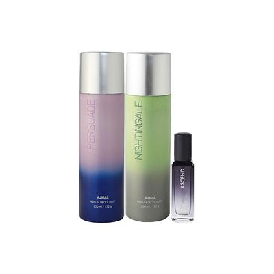 Ajmal Persuade & Nightingale Deo & Ascend EDP Pack of 3 20 ml - Women Perfumes (Edt/Edp)