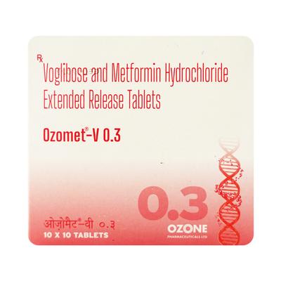 Ozomet V 0.3/500mg Tablet 10'S - Diabetes-Ant