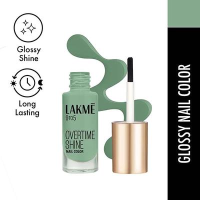 Lakme 9 to 5 Primer + Gloss Nail Colour Green Pistachio 6 ml - Nail Polish
