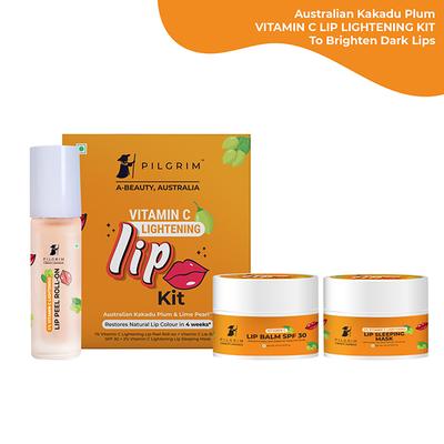 Pilgrim Vitamin C Lip Lightening Care Kit for Exfoliating Dark, Chapped and Pigmented Lips 24 ml - Face Moisturizers
