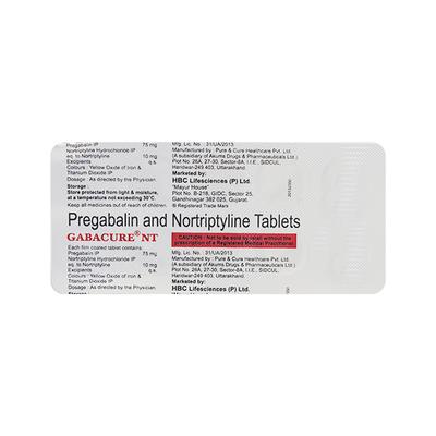 Gabacure NT Tablet 10'S - Neuropathic Pain-Dru