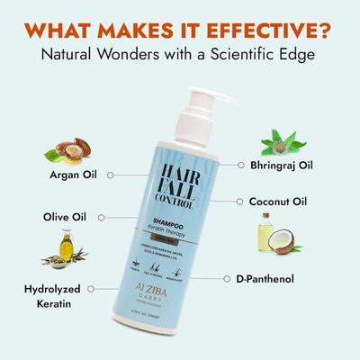 Alziba Cares Hair Fall Control Shampoo 200 ml - Shampoos