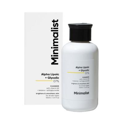 Minimalist Alpha Lipoic + Glycolic 7% skin cleanser with Vit B5 for brightening & Smoothens 100 ml - Face Washes