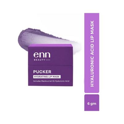 ENN Pucker Hydrating Lip Mask With Hyaluronic Acid Blackcurrant 6 gm - Others
