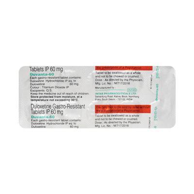 Duvanta 60mg Tablet 10'S - Depression-Ant