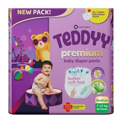 Teddyy Premium Baby Diaper Pants (M) 36's - Diapers & Wipes