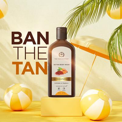 The Man Company De-tan Body Wash With Saffron- Turmeric & Walnut for Skin Brightening 200 ml - Shower Gels & Body Wash