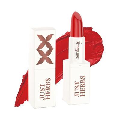 Just Herbs Ayurvedic Creamy Matte Lipstick with Jojoba Oil & Vitamin E Deep Red 1.8gm - Lipsticks