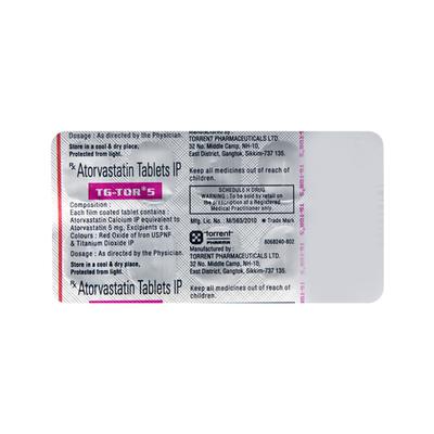 TG Tor 5mg Tablet 10'S - High Cholesterol-Dys