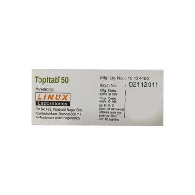 Topitab 50mg Tablet 10'S - Epilepsy/Convulsion-Ant