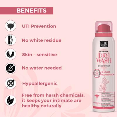Sheneed Intimate Dry Wash Deodorant 100 ml - Intimate Care