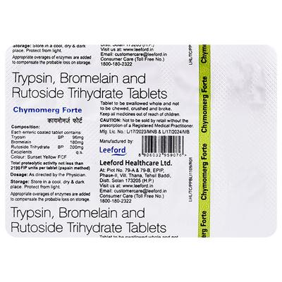 CHYMOMERG FORTE Tablet 10's - Pain relief-Ant