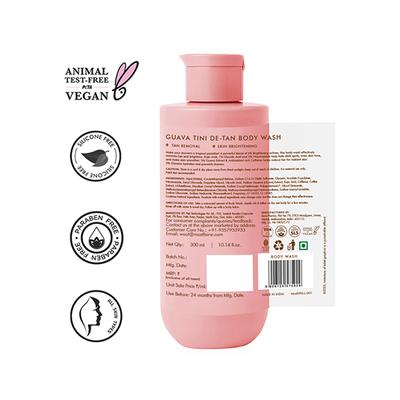 MCaffeine 1% Glycolic Acid Detan Body Wash, 5% Niacinamide-Kojic Acid Reduces Dark Spots & Brightens 300 ml - Shower Gels & Body Wash