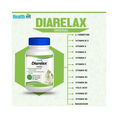 Healthvit Diarelax Diabetes Care Supplement Supports Healthy Blood Glucose Levels -Tablets 60's - General Health