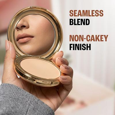 Lakme 9To5 Double Duty Dual Finish Compact, Foundation + Compact, Lightweight, Cinnamon 9 g - Compact Powder
