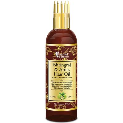 Oriental Botanics with Comb Applicator - Bhringraj & Amla Hair Oil 200 ml - Hair Oils