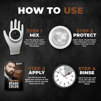 Beardo Beard Color Dark Brown Ammonia Free for Men 1's - Beard Colour