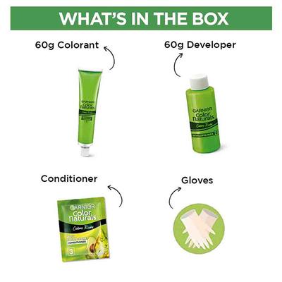 Garnier Color Naturals Creme Riche - 1 Natural Black (70 ml + 60 gm) - Crème