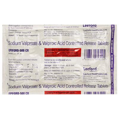 EPIFORD CR 500mg Tablet 10's - Epilepsy/Convulsion-Ant
