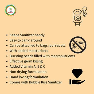 Bloomsberry Sanitizer Combo Pack (Nutty Holder + Bubble Kiss) 30 ml - Hand Sanitizer