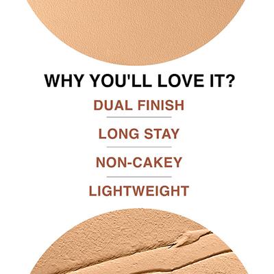 Lakme 9to5 Unreal Dual Cover Pressed Powder, 2 In 1 Compact + Foundation, 24 Beige, 9 gm - Compact Powder