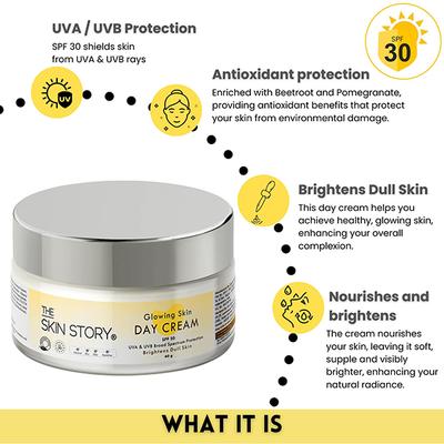 The Skin Story Glowing Skin Day Cream SPF 30 40 gm - Face Sunscreen