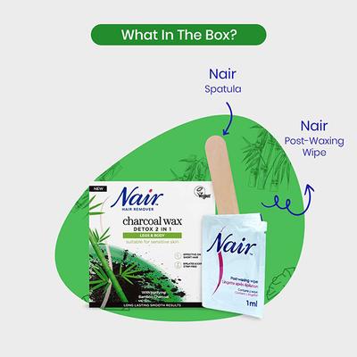 Nair Detox 2 in 1 Body Wax - Charcoal 380 gm - Hair Removal Accessories