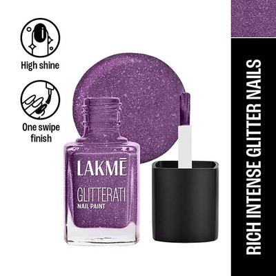Lakme Absolute Glitterati Collection Nail Gloss 119 Amethyst 12ml - Nail Polish
