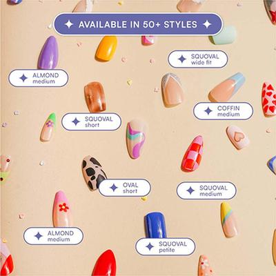 Gush Beauty Nailed It Reusable Luxury Press On Nails With Application Kit Pixie Glitter - Medium Almond 1's - Nail Art