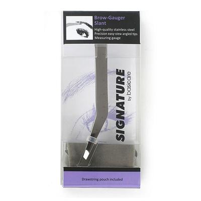 Basicare 5001 SIGNATURE BROW GAUGER SLANT TWEEZERS WITH POUCH 1's - Tweezers