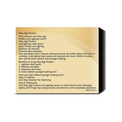 Olay Age Protect Anti-Ageing Cream Lightens Dark Spots and Reduces Wrinkles 40 gm - Face Serum