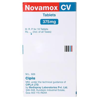 Novamox CV 375mg Tablet 10'S - Bacterial Infections-Pen