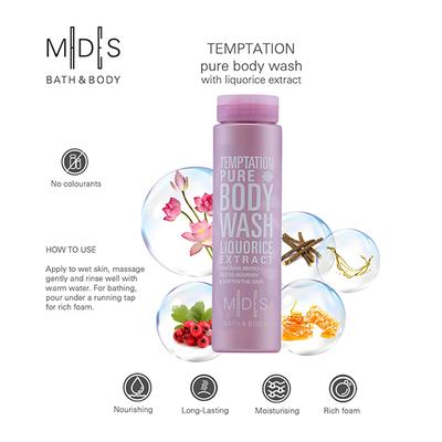 MADES Bath & Body Temptation Pure Body Wash Pale Purple 200 ml - Shower Gels & Body Wash