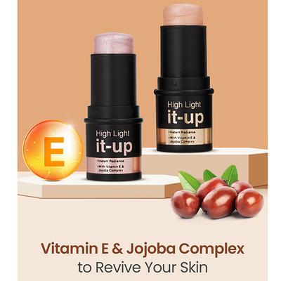 Swiss Beauty High Light It-Up Highlighter, with Vitamin E & Jojoba Complex 3-Radiant Pink 8 gm - Highlighters & Illuminators