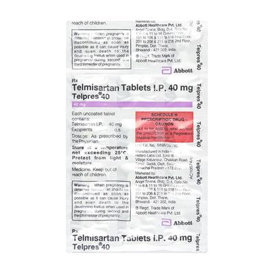 Telpres 40mg Tablet 15'S - Hypertension-Ang