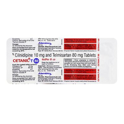 Cetanil T 80mg Tablet 10'S - Hypertension-Ang