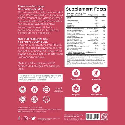 Purna Gummies Biotin Cranberry Flavour Gummy for Hair, Nails and Skin, 1 daily 30's - Hair & Skin