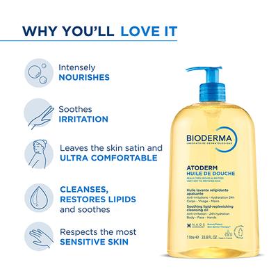 Bioderma Atoderm Huile de douche Anti-Irritation Cleansing Oil 1000 ml - Face Wash & Cleansers