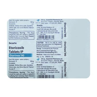 ETORINEX 90mg Tablet 10's - Pain relief-Nsa