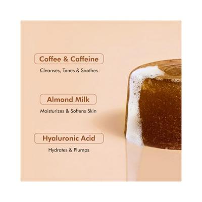 mCaffeine Coffee Shower Jelly Soap Free Bathing Bar with Hyaluronic Acid 100 gm - Soaps