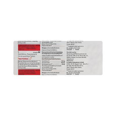 KETOROL SP Tablet 10's - Pain relief-Nsa