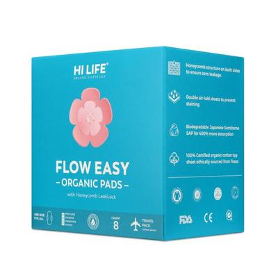 Hi Life Flow Easy Organic Pads 8's - Sanitary Napkins