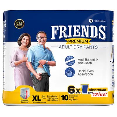Friends Premium Adult Dry Pants (XL) 10's - Adult Diapers & Pads