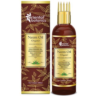 Oriental Botanics Organic Neem Oil with Comb Applicator 200 ml - Hair Oils