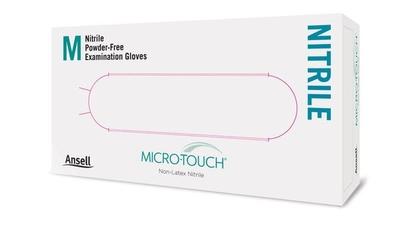 Ansell Micro Touch Nitrile Examination Gloves - White (Medium) 150's - Gloves - S
