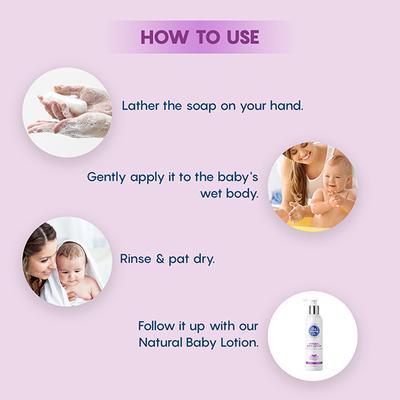 The Mom's Co. Natural Baby Soap with Shea Butter, Calendula Oil and Oatmeal 75gm - Baby Soap